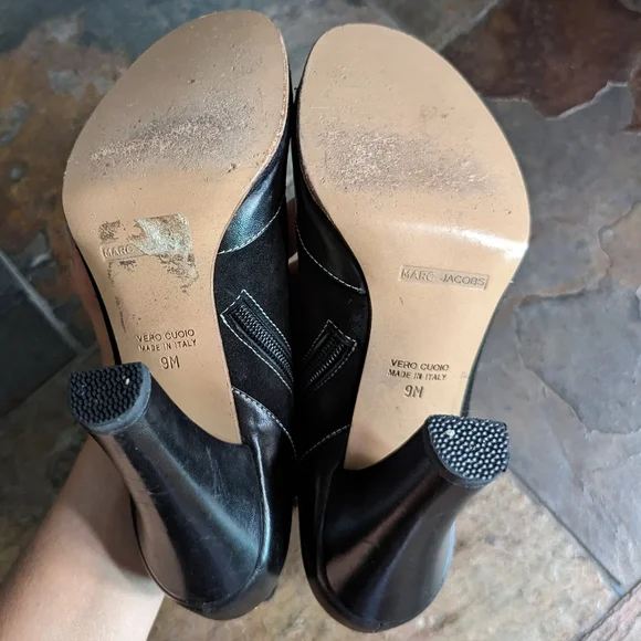 MARC JACOBS black suede stitched booties boots 8.5 9 - Picture 10 of 11